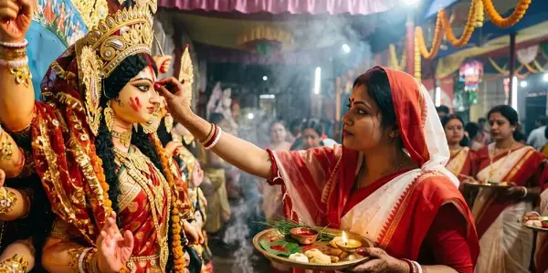 देवी बरण: मां दुर्गा की विदाई की भावुक परंपरा