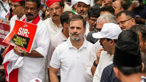 राहुल गांधी के नेतृत्व वाले प्रदर्शन पर सरकार के गंभीर आरोप