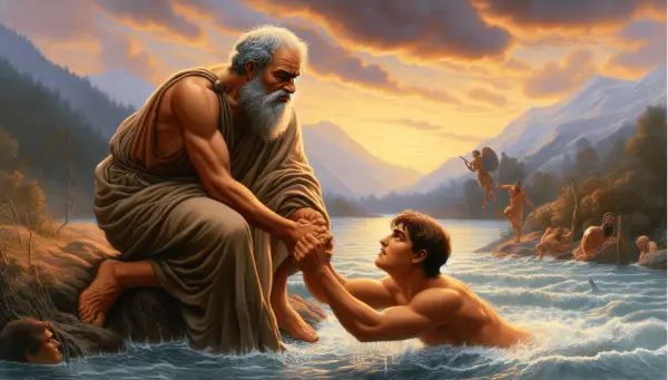 युवक की जिज्ञासा और नदी किनारे की परीक्षा