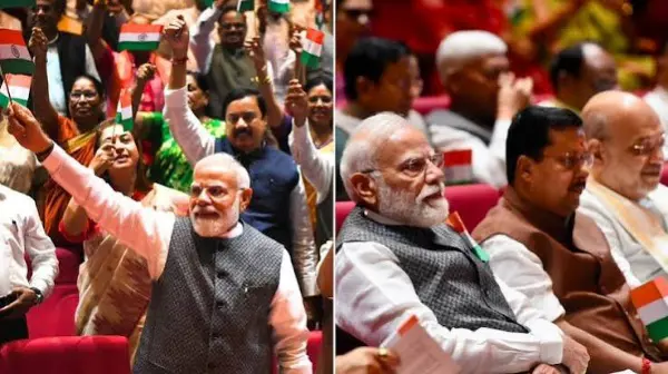 मोदी-शाह की मौजूदगी में NDA सांसदों का तिरंगा उत्सव