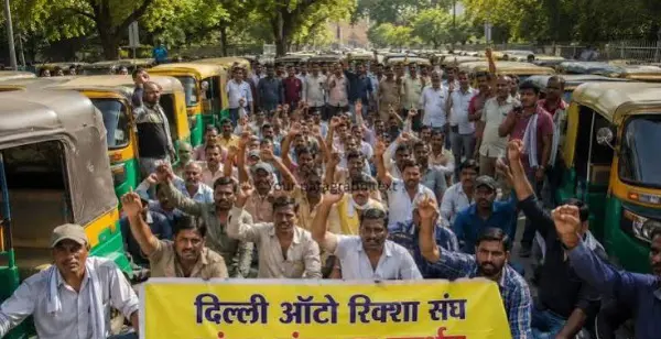 जंतर-मंतर पर ऑटो यूनियन का हल्लाबोल